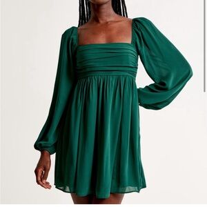 Abercrombie Emerson Satin Long-Sleeve Mini Dress